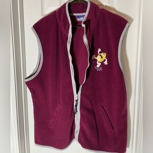 fleece vest with yellow M&M